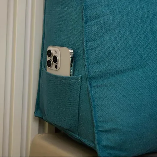 Miniatura 4 de Almohada grande para cabecero triangular, color verde azulado, con cuña, reposo en cama, almohada de lectura, respaldo de posicionamiento, cojín