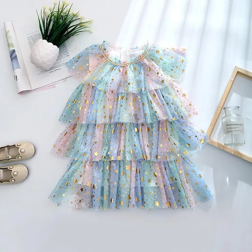 Miniatura 2 de Ropa para niñas de 7 a 16 niveles de tul para bebé, princesa, vestido sin mangas, vestido y falda para niñas