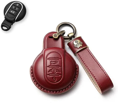 Miniatura 12 de SANRILY Funda para llavero para Mini Cooper sin llave, Negro