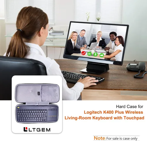 Miniatura 7 de L LTGEM Funda rígida EVA para Logitech K400 Plus, Logitech MX Mechanical Mini, teclado táctil inalámbrico Logitech POP Keys (solo funda)