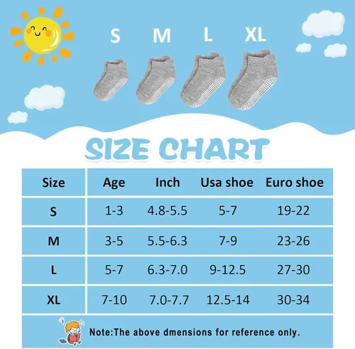 Miniatura 6 de Calcetines para niños pequeños, 12 pares de calcetines antideslizantes para niños y niñas, calcetines de algodón para niños de 1 a 3 años