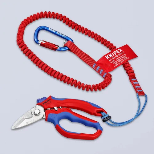 Miniatura 4 de KNIPEX Tools Tijeras de electricista de acero inoxidable 95 05 20 US angulares, 6-1/4", Rojo/Azul y Herramientas 00 19 75 LE Bolsa de cinturón
