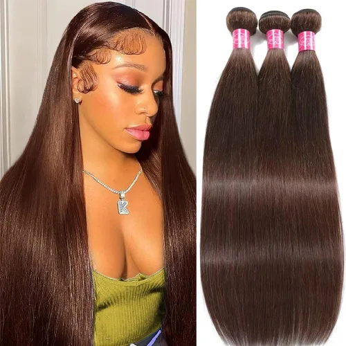 Miniatura 20 de Paquetes de pelo lacio brasileño, cabello humano virgen 100% sin procesar, color negro natural, 4 paquetes, 12, 14, 16 y 18 pulgadas