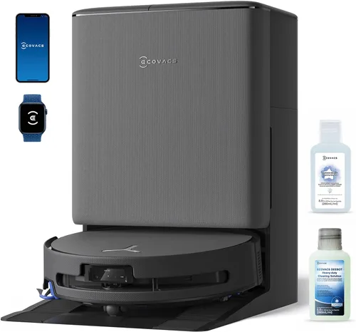ECOVACS DEEBOT X9S PRO Omni Robot Aspirador y trapeador, succión de 30,000 Pa, mopa de rodillo OZMO autolimpiante instantánea, limpieza TruEdge de