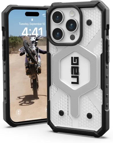 Miniatura 11 de URBAN ARMOR GEAR UAG Funda [Versión Actualizada] Compatible con iPhone 15 Pro 6.1" Pathfinder Transparente Ceniza/Negro Imán Integrado Compatible