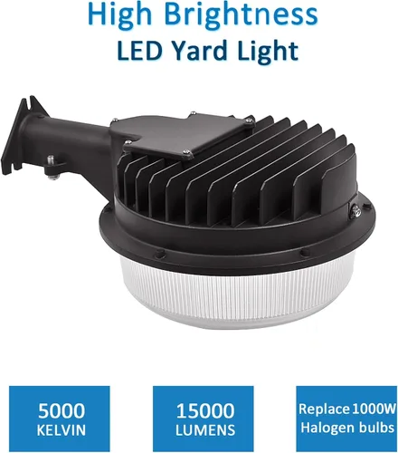 Miniatura 7 de Luz LED de granero de 100 W, luz de patio al aire libre del atardecer al amanecer con fotocélula ultra brillante de 15,000 lúmenes, 5000 K