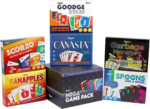 Miniatura 2 de Regal Games Conjunto de juegos de cartas divertidos para adultos – Canasta, Spoons and a Spork, Garbage Monsters, ScorZo, The Goodge Rules