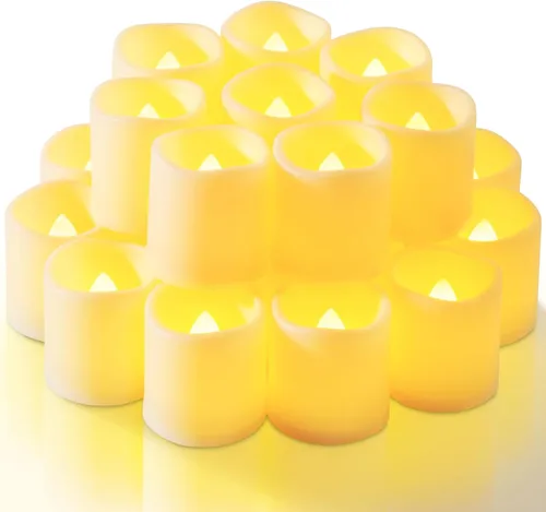 Miniatura 9 de Homemory - Paquete de 100 velas votivas sin llama parpadeantes, velas falsas eléctricas de más de 200 horas, luz de té LED operada