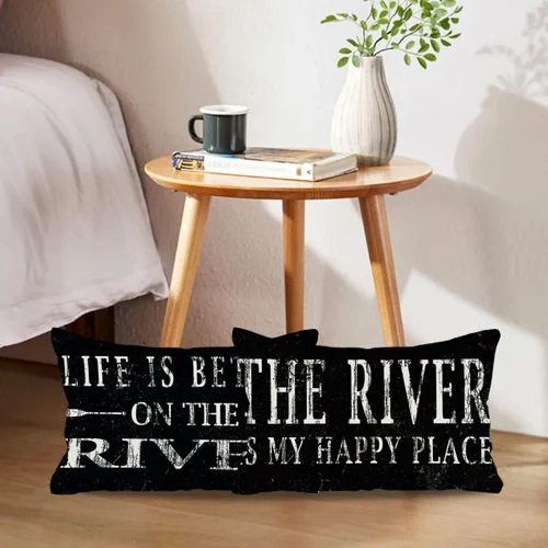 Miniatura 4 de Life is Better on The River - Juego de 2 fundas de almohada decorativas con temática de río negro, 12 x 20 pulgadas, para sofá