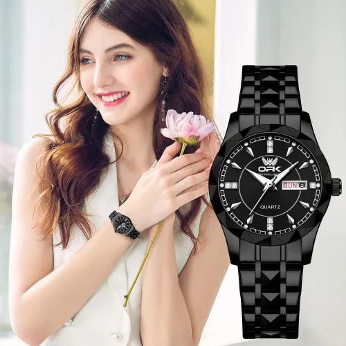 Miniatura 2 de Relojes para mujer, reloj de moda para mujer, reloj de pulsera de cuarzo analógico impermeable de acero inoxidable para mujeres y niñas