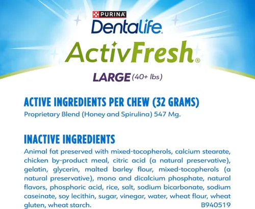 Miniatura 5 de DentaLife ActivFresh - Masticables para perros grandes de 40 libras en adelante, masticables dentales para refrescar el aliento, sabor a pollo, 24.1