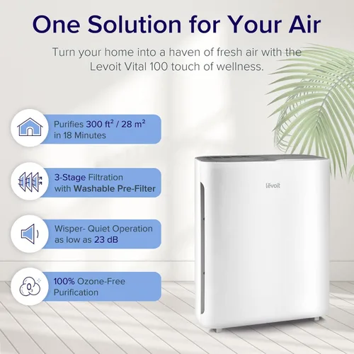 Miniatura 2 de LEVOIT Purificadores de aire para habitaciones grandes y pequeñas, limpiadores de filtro HEPA y de carbono