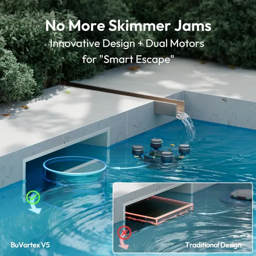 Miniatura 10 de BUBLUE F10 - Robot desnatador de superficie de piscina (actualización 2026), limpiador de piscina con control de aplicación, potente succión, filtro