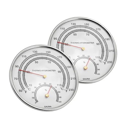 Termómetro 2 en 1 para sauna de temperatura y humedad, termómetro mecánico e higrómetro para el hogar, habitación, al aire libre, oficinas (no