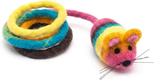 Miniatura 19 de Glaciart One Mini juguete de fieltro para gatos, tamaño de gatito y gato pequeño, juguete de lana natural, juguete interactivo suave y mullido