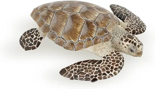 Papo - Figura realista de tortuga marina boba - A partir de 3 años - Colección de vida marina - Animales marinos educativos - Juguete de idea de