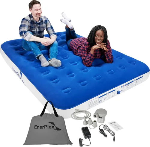 Miniatura 11 de EnerPlex Colchón de Aire para Acampar con Bomba Incorporada - Colchón Inflable Twin para Huéspedes de Viaje - Cama Portátil para Adultos y Niños