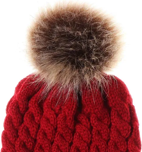 Miniatura 4 de 2 gorros para padres e hijos, para madre e hijahijo, gorro de punto cálido para invierno