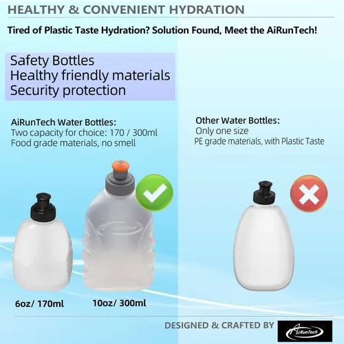 Miniatura 9 de AiRunTech Cinturón de hidratación para correr con botella de agua, riñonera para teléfono y cartera, bolsa de correr, accesorios esenciales, BK+GN