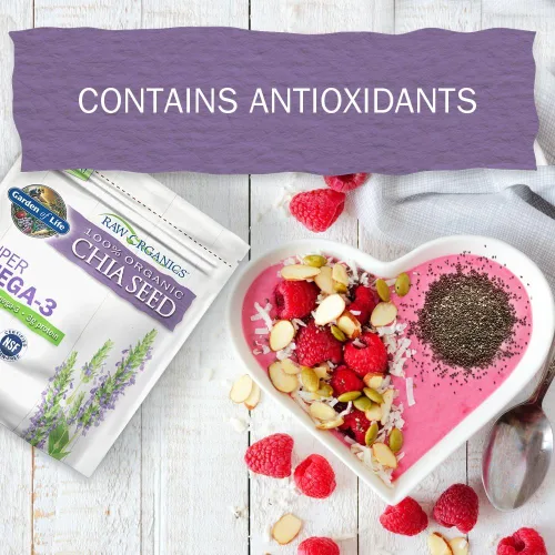Miniatura 6 de Garden of Life Raw Organics Semillas de chía 100% orgánicas para batidos y pudín, alimentos de semillas enteras con superalimento Omega 3, 28