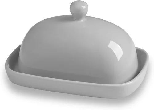 Miniatura 19 de Sweejar Mantequillera de cerámica con tapa para encimera, recipiente para mantequilla de porcelana con mango de perilla, recipiente para mantequilla