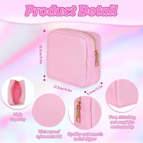 Miniatura 2 de Sweetude 6 piezas Bolsa de maquillaje de nailon, neceser de viaje con cremallera, bolsa de cosméticos de nailon para bolso, organizador