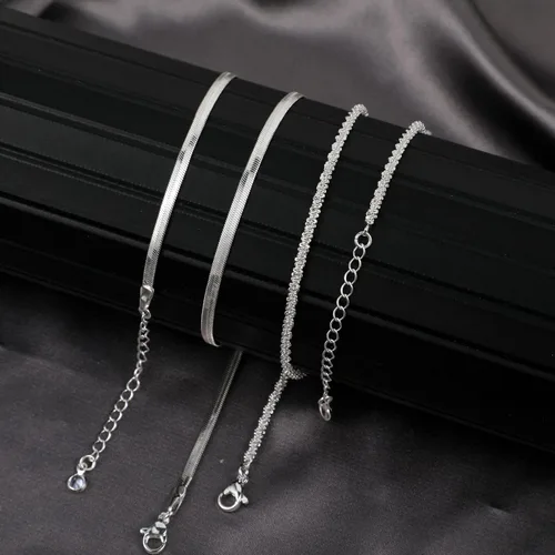 Miniatura 52 de Collares en capas para mujer, chapados en plata, delicada cuerda torcida de serpiente, delicado collar en capas, gargantilla de diferentes
