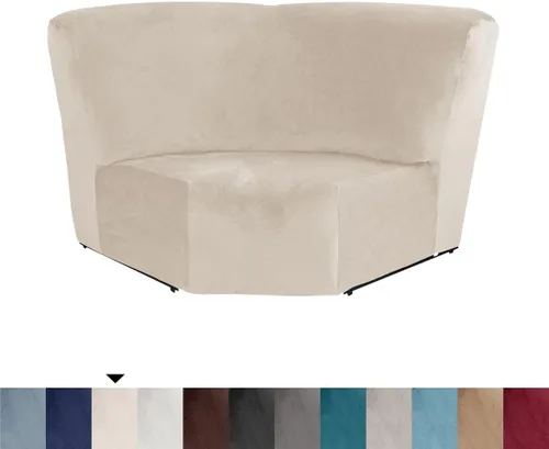 Miniatura 2 de Funda de terciopelo para sofá esquinero, 1 pieza adicional para asiento esquinero, protector para sofá reclinable en forma de L, decoración