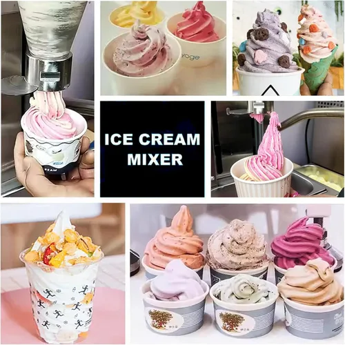Miniatura 8 de Máquina de mezcla comercial de yogur congelado,Mezcladora de helado de batido de yogur,Mezcladora de acero inoxidable para yogur, batidos y yogur