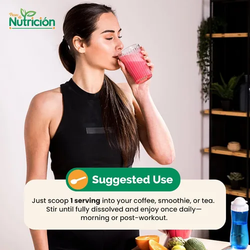 Miniatura 5 de Polvo de péptidos de colágeno hidrolizados, 12.7 onzas, suplemento de colágeno puro con probióticos y multivitamínicos, proteína de colágeno