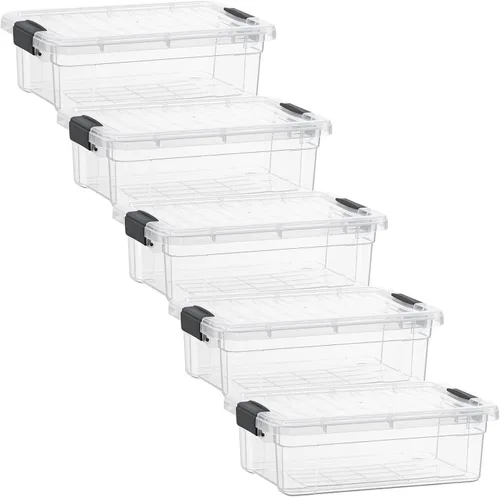 Miniatura 33 de Superio Cajas de almacenamiento transparentes con tapas, contenedores de plástico de 2.5 cuartos de galón para organizar, cajas apilables, sin BPA