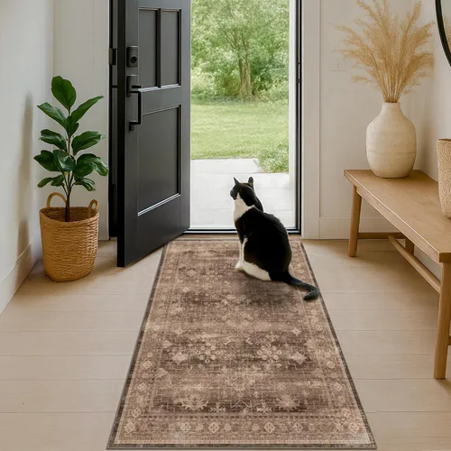 Miniatura 251 de Alfombra Boho Negra para Sala de Estar - Alfombra de Área Lavable de 10x14 Pies, Alfombras de Comedor para Debajo de la Mesa, Alfombra Suave de Pelo