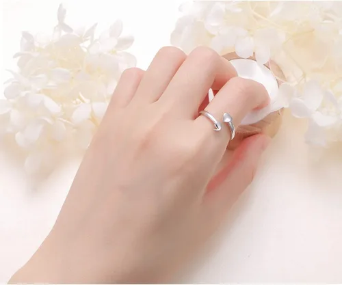 Miniatura 4 de DAOCHONG Anillo de plata de ley S925 My Story Isn't Over Yet de punto y semicolon de corazón no ajustable This Too Shall Pass