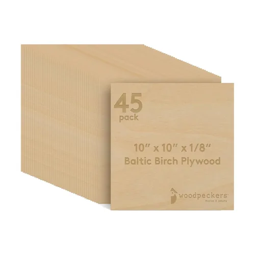 Miniatura 27 de Woodpeckers - Madera contrachapada de abedul báltico, 0.118 in, 1/8 x 5 x 7 pulgadas, paquete de 12 hojas de abedul báltico de grado B/BB, perfectas