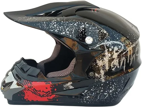 Casco de motocross para motocross, todoterreno, jóvenes, niños, adultos, casco de motocicleta de cara completa para motocross, ATV, MX DH, 3 regalos