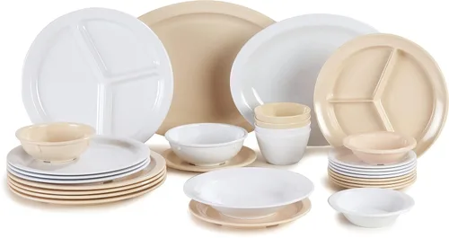 Miniatura 6 de Carlisle FoodService Products Kingline - Plato dividido con compartimento profundo con 3 compartimentos para el hogar y el restaurante, melamina