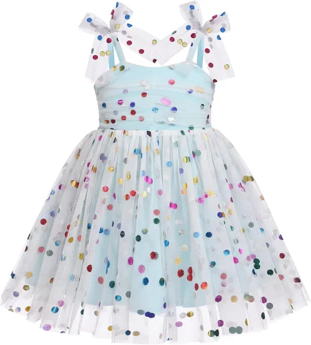 Vestido tutú de verano para niñas pequeñas, sin espalda, vestido de princesa para fiesta de cumpleaños, lentejuelas, con volantes, tul con lazo,