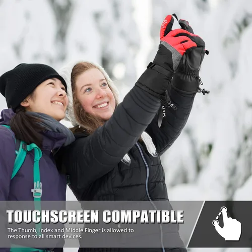 Miniatura 16 de MCTi Guantes de esquí, impermeables, para snowboard y nieve, 3M, Thinsulate, para clima frío, para mujer, para invierno, con pantalla táctil