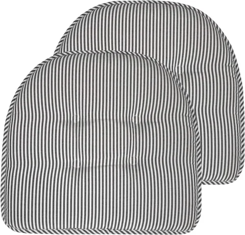 Miniatura 15 de Sweet Home Collection - Cojín de espuma viscoelástica para silla con capitoné, antideslizante, parte trasera de goma, en forma de U, 17 x 16 Piel