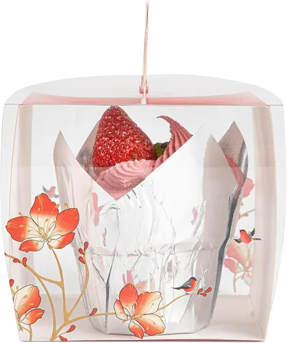 Miniatura 10 de Restaurantware - Cajas individuales para cupcakes de 4 x 4.25 pulgadas, 100 cajas de exhibición desechables para cupcakes - Con asa, acento de Rojo