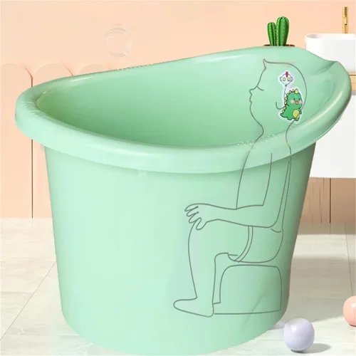 Miniatura 7 de Bañera para niños pequeños con asiento, bañera para niños de 0 a 3 años, baño más grande para niños más grandes a la hora del baño (azul)