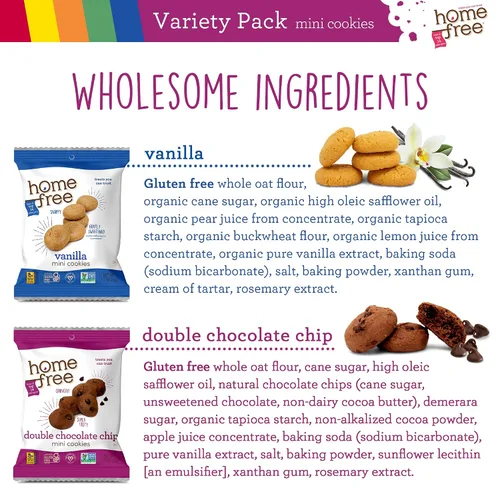 Miniatura 7 de Homefree Paquete variado de mini galletas, sin gluten, sin nueces, vegano, paquetes de bocadillos de galletas, seguro para la escuela y apto