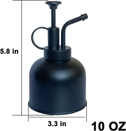 Miniatura 2 de Pulverizador de plantas de acero inoxidable, regadera pequeña, herramienta de jardinería moderna para plantas en macetas de interior negro