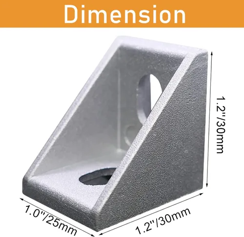 Miniatura 4 de 20 juegos de conectores de perfil de aluminio serie 1010, 20 soportes de esquina 1010, 40 tuercas en T, 40 tornillos hexagonales y 1 llave