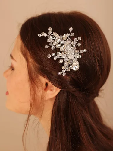 Miniatura 8 de Kercisbeauty Pieza de pelo de cristal negro para mujeres y niñas, pinzas para el pelo de novia, estilo bohemio, lindo accesorio para el cabello