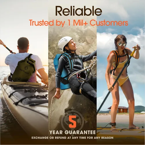 Miniatura 6 de Earth Pak Bolsa Seca Impermeable - Mochila Impermeable de Cierre Enrollable Superior Mantiene el Equipo Seco para Kayak con Funda Impermeable
