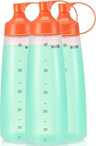 Miniatura 11 de Botellas exprimibles de boca ancha, paquete de 2 botellas de condimentos exprimibles sin BPA para salsas gruesas, resina, manualidades, botellas