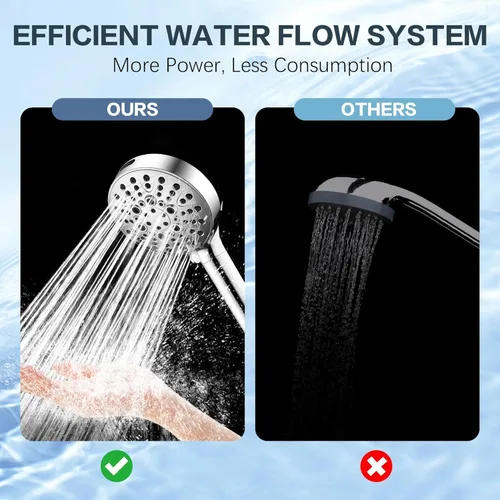 Miniatura 7 de BRIGHT SHOWERS Cabezal de ducha filtrado con mano, cabezal de ducha de 9 modos de pulverización de alta presión con manguera larga y soporte, filtro