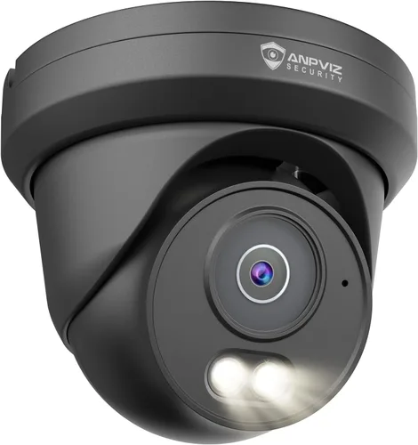 Anpviz Cámara IP PoE de 4MP 8MP, cámara IP de seguridad de torreta para exteriores e interiores con cable (cámara de torreta de 4MP negra)