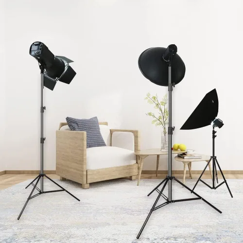 Miniatura 4 de Soporte de luz resistente de 9.5 pies, soporte de luces de aleación de aluminio, soporte de iluminación ajustable para foto y video, soporte